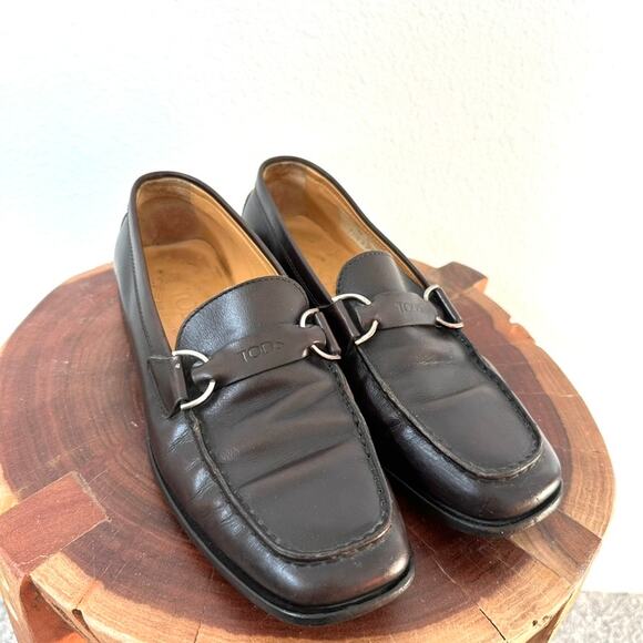 Tod's Leather Loafers, Dark Brown, Size 36, Very Good Vintage Condition - Picture 1 of 11